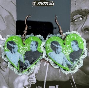 Frankenstein's Lovers - Custom Handmade Heart Earrings